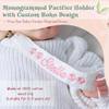 Personalized Bohemian Pacifier Clip Embroidered with Name is The Perfect Newborn Gift Made from eco-Friendly Bamboo! (Orange) view 3