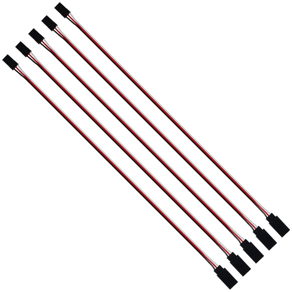 Nvwadayu 3-Pin Servo Extension Wire Lead Female to Male, JR Plug Connector, RC Servo Extension Wire Connectors, Remote Control Parts for RC Car Drone Quadcopter Aircraft ETC. (30cm-5pcs)