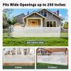 250" Extra Wide Retractable Dog Gate, Reinforced 20ft Retractable Baby Gates Extra Wide Dog Gate, 48" Extra Tall Baby Gate Retractable Outdoor Fence, Extra Long Pet Gate Retractable Gate Indoor, White view 2