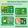 Qizfun Toddler Busy Board Montessori Toys  Sensory Busy Book, Educational Learning Travel Toy for Airplane & Car, Keeps Toddlers Engaged, Birthday Gifts for Toddler Boys Girls view 3