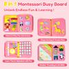 Qizfun Toddler Busy Board Montessori Toys  Sensory Busy Book, Educational Learning Travel Toy for Airplane & Car, Keeps Toddlers Engaged, Birthday Gifts for Toddler Girls view 3