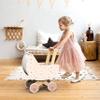 SPEEDY MONKEY Wooden Doll Stroller Pram | Pretend Play Push Toy for Toddlers | Kids Baby Doll Walker with Soft Bedding | Durable Role-Play Stroller for Imaginative Play & Nursery Decor view 2