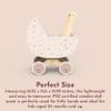 SPEEDY MONKEY Wooden Doll Stroller Pram | Pretend Play Push Toy for Toddlers | Kids Baby Doll Walker with Soft Bedding | Durable Role-Play Stroller for Imaginative Play & Nursery Decor view 3