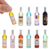 10 Pcs 1:12 Scale Mini Wine Bottles Cake Toppers Wine Drinks Decoration Beer Glass Model Mini House Drink Accessories for Dollhouse Miniature Bottles Cake Decorations view 1