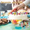 10 Pcs 1:12 Scale Mini Wine Bottles Cake Toppers Wine Drinks Decoration Beer Glass Model Mini House Drink Accessories for Dollhouse Miniature Bottles Cake Decorations view 3