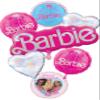 Barbie's Birthday Party Supplies 7pc Foil Balloon Bouquet Decorations view 1