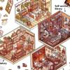4 Sets DIY 3D House Stickers, Fun DIY Stickers Scene Make Your Own Mini Room Scenes, DIY Cozy Little Home House Scene Stickers Quiet Book, Cute Cartoon Sticker Scenes for Adult (4) view 2