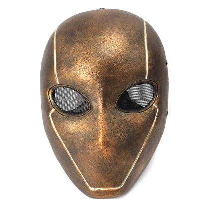 Amonkky Resin Soldier Mask Halloween Role Playing Mask Halloween Masquerade Costume Props. (Coppery)
