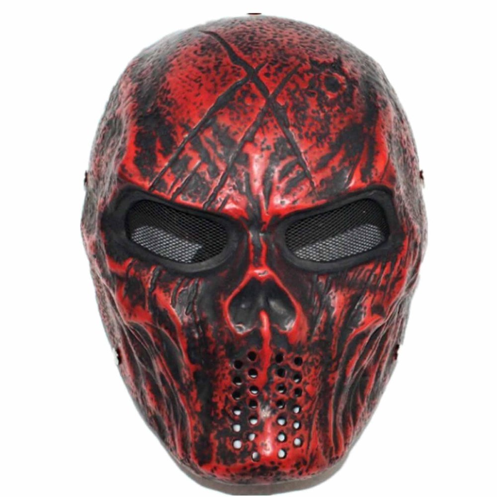 Amonkky Resin Character Mask Halloween Role Playing Mask Halloween Masquerade Costume Props. (Black and red)