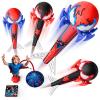 Spider Rocket Launcher for Kids, 4 Spider Rockets with Web Air Pump, Stomping Launch up Toys, Outdoor Outside Spider Toys Gifts for 3 4 5 6 7 8 9 10 Year Old Boys Girls Age 3-4 4-6 6-8 Birthday Gift view 1