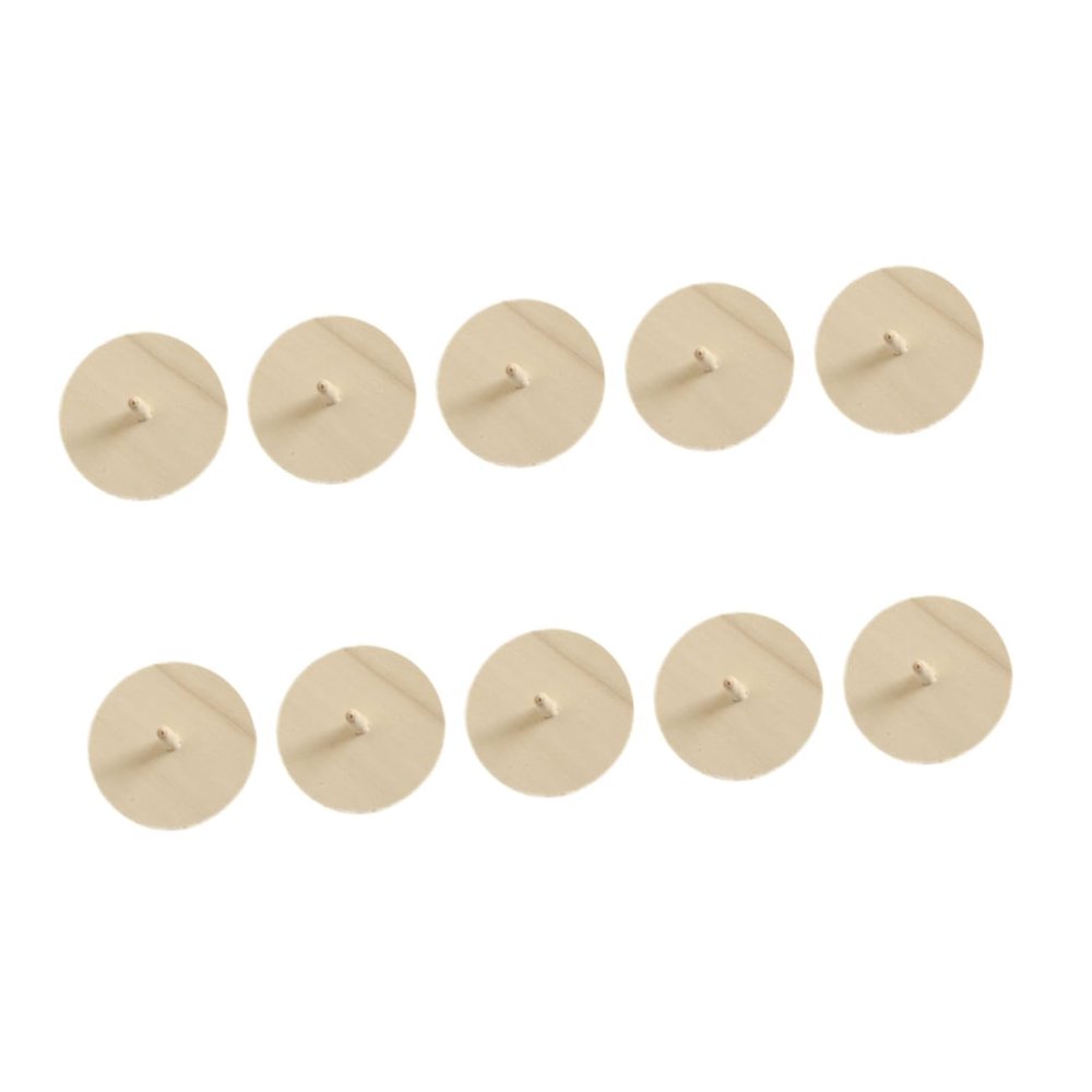 TOYANDONA 10pcs DIY Toy Unfinished Top Gyroscope Tops for Beige Wooden