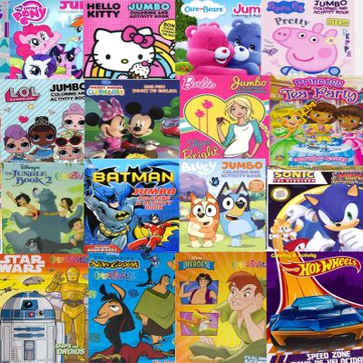 12 Bulk Coloring Books for Kids - Boys Girls/Full Size Pack with Over 1100 Pages to Color - No Duplicates (Lot 1)