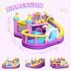 AirMyFun Inflatable Bounce House, Wide Slide Indoor Bounce House, 5 in 1 Unicorn Bounce House for Big Kids Backyard with 450 Blower, Air Cushion, Ball Pit, Climbing Wall, Basketball Hoop view 2