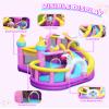 AirMyFun Inflatable Bounce House, Wide Slide Indoor Bounce House, 5 in 1 Unicorn Bounce House for Big Kids Backyard with 450 Blower, Air Cushion, Ball Pit, Climbing Wall, Basketball Hoop view 3
