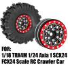 hopsupRC 1.0 Beadlock Wheel Tires Wheel Hub Wheels Rim for 1/24 SCX24 FCX24 1/18 TRX4M RC Crawler Car. Aluminum 1.0 in Beadlock Wheel Rims Heavy Duty Rim,Black view 2