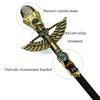 Bubbmi Natural Rhinestone Witch Magic WandWizard Halloween Christmas Cosplay Accessories Sorcerer Collection Witchcraft Props with Gift Box (Wing chajing) view 2