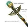 Bubbmi Natural Turquoise Rhinestone Witch Magic Wand, Wizard Halloween Cosplay Accessories Sorcerer Collection Witchcraft Props with Gift Box view 3