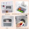 Costzon 3-Piece Play Kitchen for Kids, Wooden Toy Kitchen Set with Refrigerator, Washing Machine, Range Hood, Ice Maker, Kids Kitchen Playset with Sounds & Lights, Gift for Toddlers Ages 3+ view 4