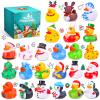24 Pack Christmas Rubber Ducks, 2 Inch Bulk Jeeps Ducking Set Small Xmas Bath Toys for Kids Toddlers Boys Girls Cute Duckies Party Favors Stocking Stuffers Classroom Prizes Pool Table Decor view 1