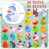 24 Pack Christmas Rubber Ducks, 2 Inch Bulk Jeeps Ducking Set Small Xmas Bath Toys for Kids Toddlers Boys Girls Cute Duckies Party Favors Stocking Stuffers Classroom Prizes Pool Table Decor view 3