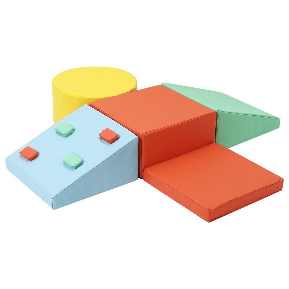 Hipicute Soft Climbing Indoor Set for Toddlers - 5PCS Foam Climbing Blocks for Crawling, Sliding, and Active Play - Safe Toddler Climbing Toys for Ages 1-3