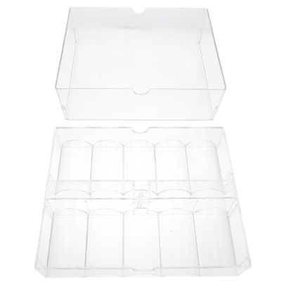 KICHOUSE Game Holder Item Storage Case Poker Chips Container Chip Storage Tray Partition Design