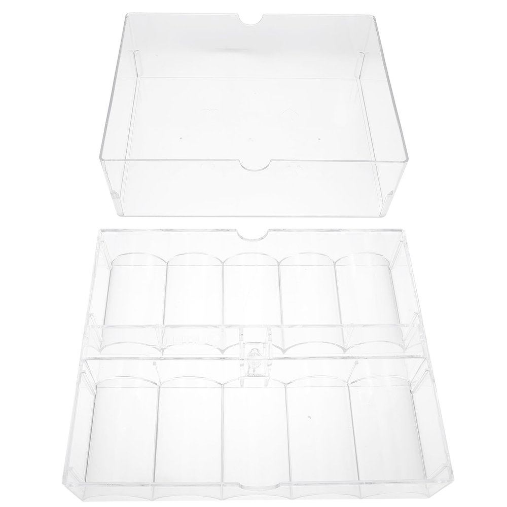 KICHOUSE Game Holder Item Storage Case Poker Chips Container Chip Storage Tray Partition Design
