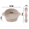 PandaEar 3 Pack Silicone Suction Baby Bowls & 3 Baby Feeding Spoons | Non-Slip Stay Put Bowls & Soft Silicone First Stage Spoons for Toddlers, BPA-Free Baby Led Weaning Set (Linen Brown Tan) view 2
