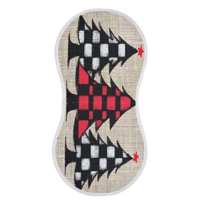 MCHIVER Plaid Christmas Tree White Burp Cloths for Baby Boy Girl Cotton Burp Rags Absorbent Muslin Bibs for Babies Newborns Unisex 1PCS