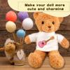 20 Pcs Stuffed Animal Toy White Clothing Sublimation Blank Bear Clothes Include 10 Teddy Bear Blank Hoodie 10 Teddy Bear White Shirt for 15 Inch Stuffed Bears Dolls DIY (Color Style 2) view 4
