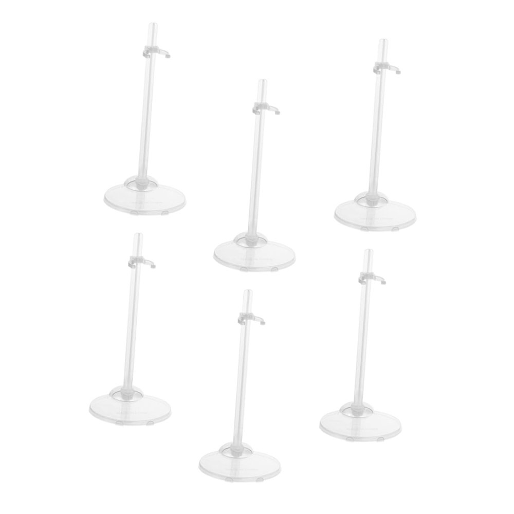 Alasum 6pcs Transparent Doll Display Stands Easy to Install Exhibition Rack for Dolls for Collectors and Boys and Girls Stable Support for Tidy Rooms