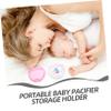 SHOWERORO 4pcs Pacifier Storage Case Portable Travel Holder Material and Design for Pacifiers view 4