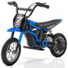 ELEMARA Electric Dirt Bike,350W Motorcycle for Kids with Tail Lights,Music & Bluetooth,15.5 mph & 150lb Max,Chain-Driven Motor, Twist-Grip Throttle & Hand-Operated Rear Brake,12" Air-Filled Tires-Navy view 1