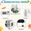 Costzon Corner Kids Kitchen Playset, Wooden Toy Kitchen Set w/Lights & Sounds Range Hood, Ice Maker, Pretend Telephone, Sink, Faucet, Microwave, Oven, Play Kitchen for Kids 3+ (White) view 3