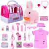 Doctor Kit for Girls -Vet Play Sets for Kids, Pretend Play Doctor Set with Pet Cage and Bunny Toy, Doctor Play Gift for Kids Toddlers Ages 3 4 5 6 Year Old for Role Play (Pink Bunny) view 1
