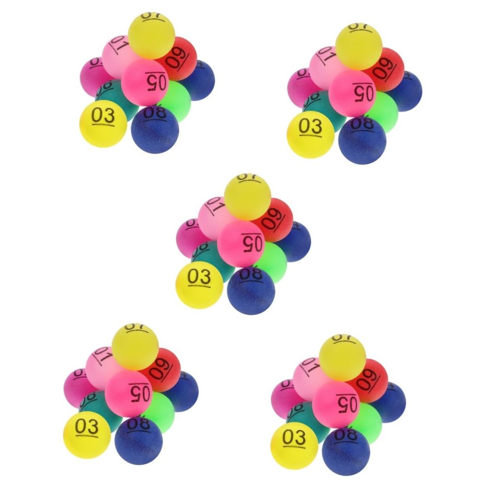 Abaodam 5sets Numbered Plastic Pong Balls Raffle Drawing Game Balls Party Decorations Fun Party Game Props 10pcs*5