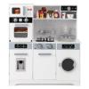 HONEY JOY Kids Kitchen Playset, Wooden Play Kitchen for Toddlers, Water Dispenser, Stove, Faucet, Microwave, Washing Machine, Utensils, Little Chef Pretend Toy Kitchen Set for Boys Girls, White view 2