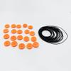 20PCS 2MM Hole Plastic Belt Pulley Drive Pulley with Rubber Transmission Belts Pulley Belts for DIY Model Toy RC Car Airplane Accessories (Orange, 17mm Diameter) view 4