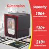 Stepane MTG Deck Box, Double Display Window MTG, Commander Deck Box Fits 120+ Single Sleeved Cards, PU Leather Magnetic Closure Card Box with 2 Dividers&2 Toploaders for TCG, CCG, Black/Red view 4