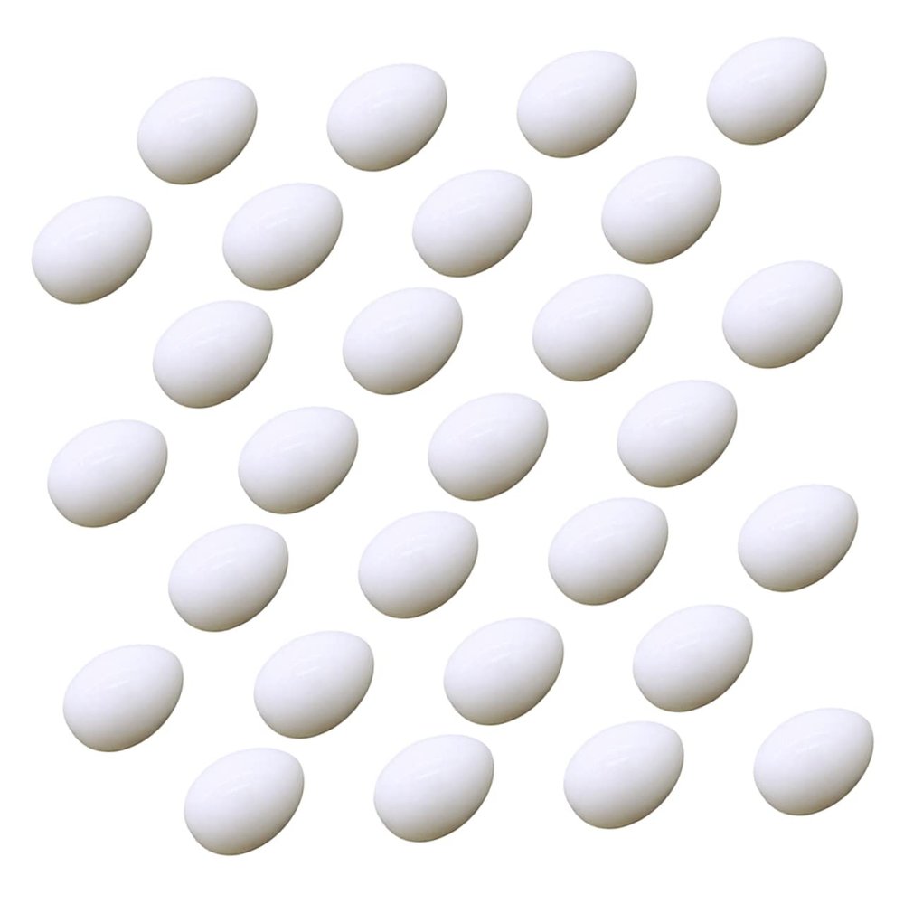 BESPORTBLE 28pcs Simulation Pigeon Eggs Decorative Eggs for Bird Hatching Induced Replacement Life-Like Effect for Pigeon Breeding and Training