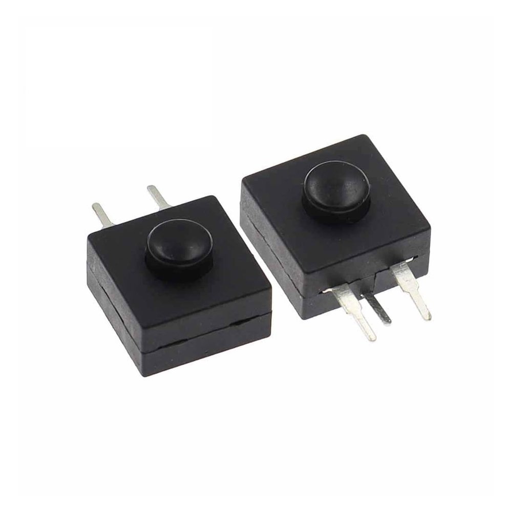 10PCS Headlamp Flashlight Head Light Side Switch 12x12mm DC 30V 1A 3pins Straight Feet Push Button Switch ON-Off-ON