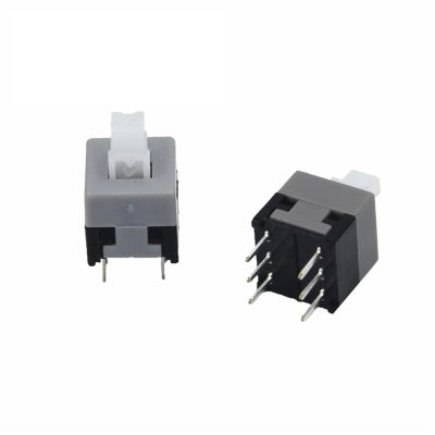 10PCS Push Button Switch 6Pin Push Tactile Power Switch Self Lock On/Off Button Latching Switch 8.5X8.5mm 8.5 * 8.5mm