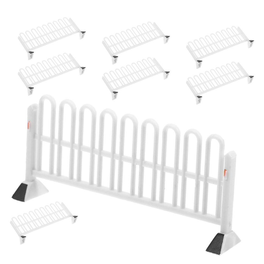 Alasum 8pcs Traffic Fence Models Realistic Simulation Barriers for Miniature Scene Decoration Table Play Traffic Safety Demo for Projects