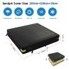 Sandbox Cover Waterproof 600D Oxford Cloth PVC Coating Rainproof Anti UV Heavy Duty Square Sandbox Cover,for Kids Outdoor Protect Sandbox Sand and Toys,Cover Only (Black, 78.7" x 78.7" x 7.9") view 2