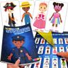 Large & Durable Reusable Sticker Book + 4 Large Dress Up Dolls (2 Boys/2 Girls)  25 Themes (370 Stickers) Including Princess, Mermaid, Astronaut, Doctor, Firefighter, Unicorn, Policeman and More! view 1