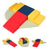 JOYMOR 6-Piece Fabric Soft Play Baby Climbing Blocks for Toddlers with Foldable Long Slide, Foam Climbing Toys for Toddlers 1-3 Inside for Kids' Physical Coordination, Graphics Cognition, Creativity view 1