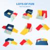 JOYMOR 8-Piece Fabric Soft Foam Climbing Blocks with Ball Pit for Toddlers, (26''x26''x16'') Baby Climbing Toys for Toddlers 1-3 Inside - Soft Play Set for Kids' Development, Gross Motor Skills view 2