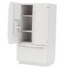 1:12 Wooden Refrigerator Model, Mini Dollhouse Refrigerator Model with Openable Drawer for Dollhouse Decor (White view 1