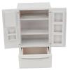 1:12 Wooden Refrigerator Model, Mini Dollhouse Refrigerator Model with Openable Drawer for Dollhouse Decor (White view 4