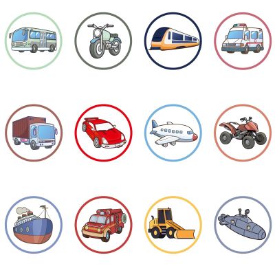 24pcs Potty Training Seat Magic Sticker, Reusable Potty Training Stickers Stickers Training Toilet Stickers Color Changing Pee Stickers for Boys Kids (Transportation)